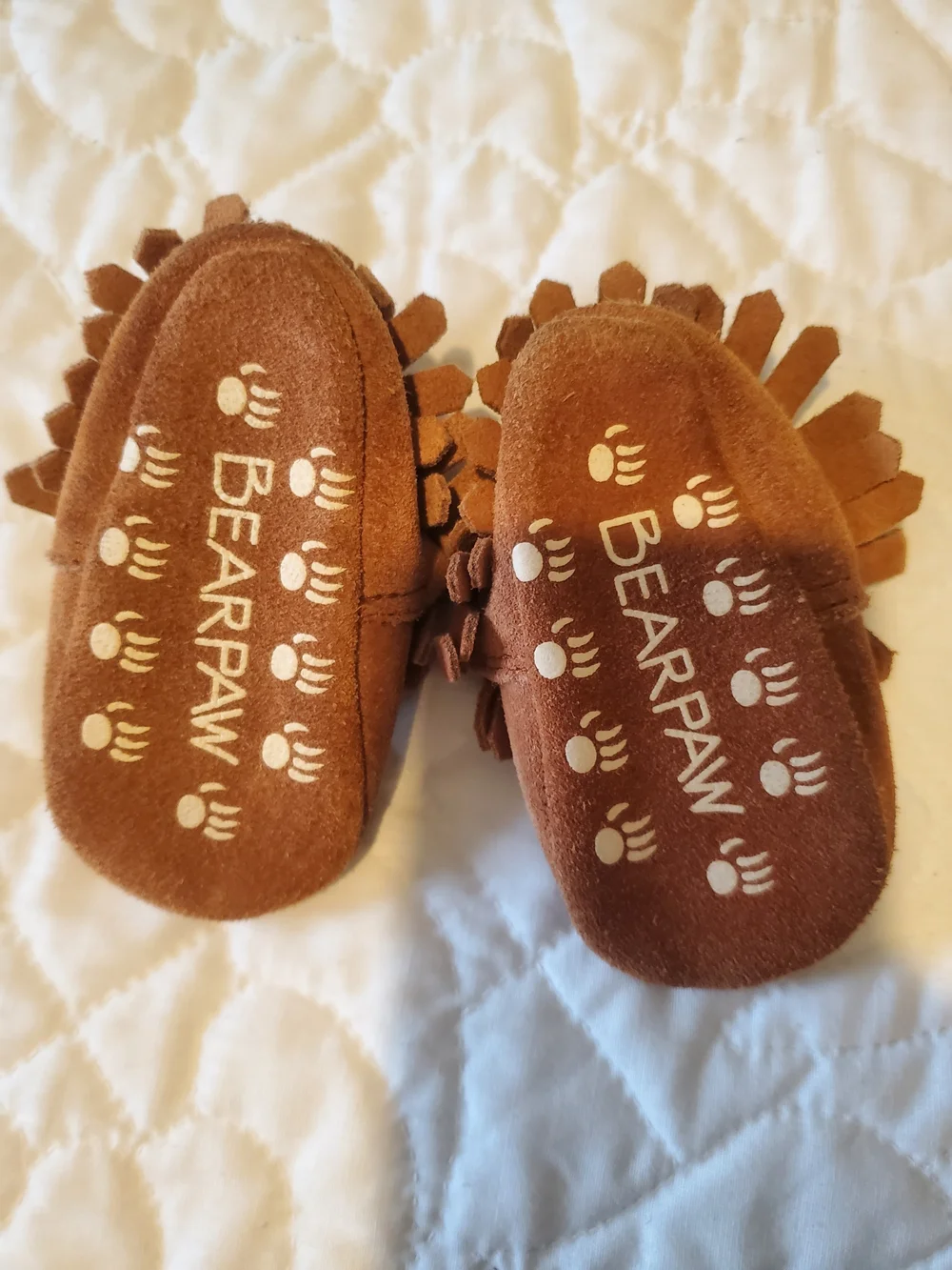 BearPaw Brown Fringe Baby Moccasins 0-6 Months